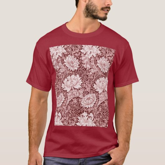 ウィリアム・モリス・キク・マルーン Tシャツ (正面)