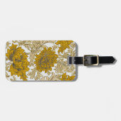 ウィリアム・モリス キク 花 モチーフ ゴールド イエロー ラゲッジタグ (正面横)