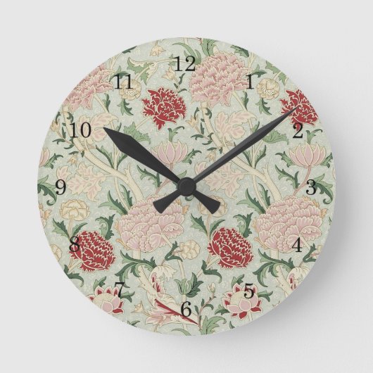 ウィリアム・モリス・クレイフローラプレラファエリートヴィンテージ ラウンド壁時計 (正面)