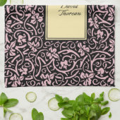 ウィリアム・モリス・グラフェビンつる植物リーフ・パターン キッチンタオル (折り畳み)