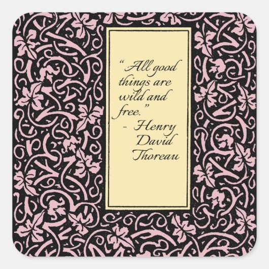 ウィリアム・モリス・グラフェビンつる植物リーフ・パターン スクエアシール (正面)