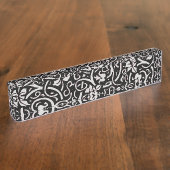 ウィリアム・モリス・グラフェビンつる植物リーフ・パターン デスクネームプレート (側面)