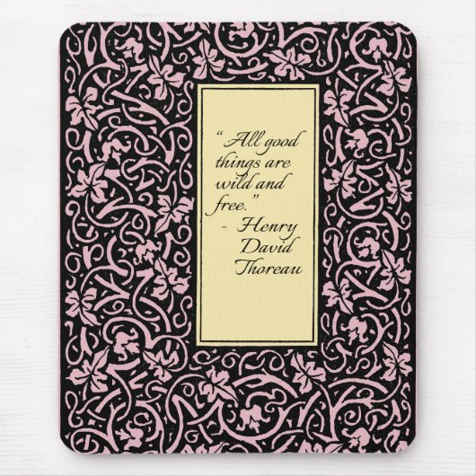 ウィリアム・モリス・グラフェビンつる植物リーフ・パターン マウスパッド (正面)