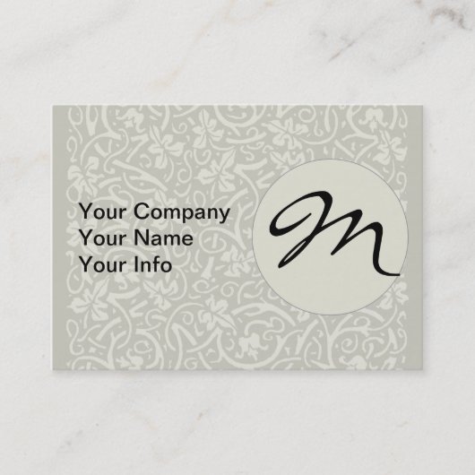 ウィリアム・モリス・グラフェビンつる植物リーフ・パターン 名刺 (正面)