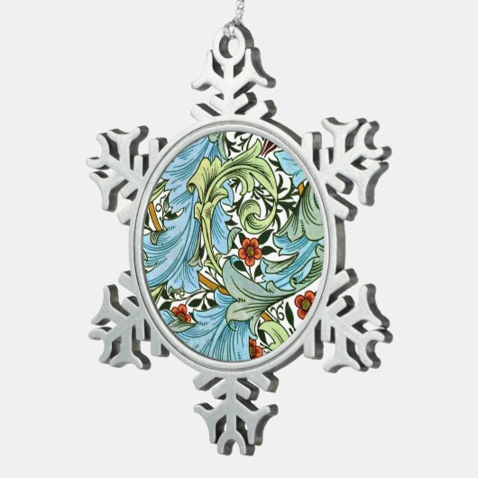 ウィリアム・モリス – グランビル、有名なデザイン、 スノーフレークピューターオーナメント (右)