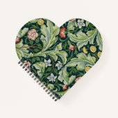 ウィリアム・モリス・グリーン花柄 ノートブック (正面)