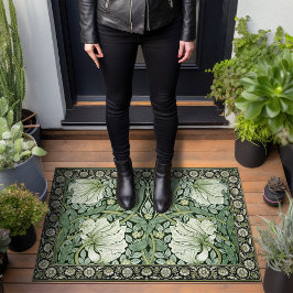 ウィリアム・モリス・グリーン・パーペネルヴィンテージパターン ドアマット