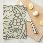 ウィリアム・モリス・グレープビーネのセージ壁紙 キッチンタオル (四つ折り)