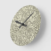ウィリアム・モリス・グレープビーネのセージ壁紙 ラウンド壁時計 (傾斜)