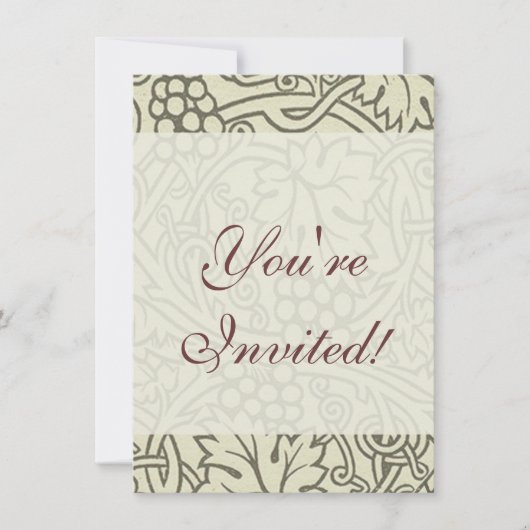 ウィリアム・モリス・グレープビーネのセージ壁紙 招待状 (正面)