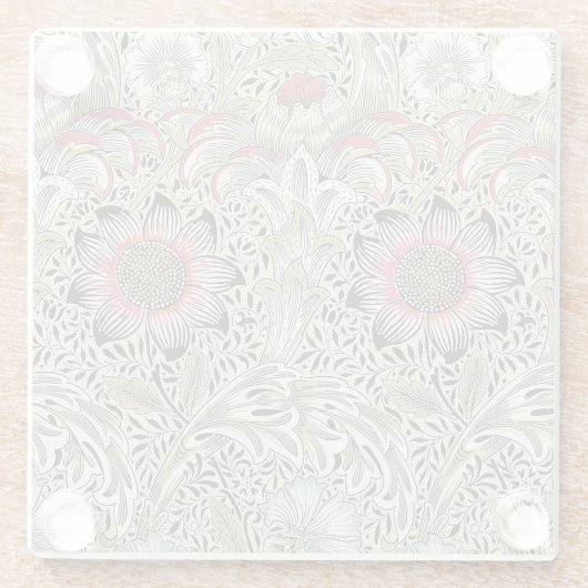 ウィリアム・モリス・コーンクル壁紙フローラ ガラスコースター (裏面)