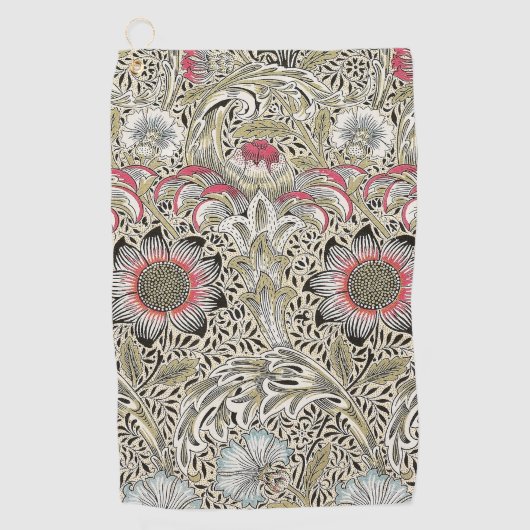 ウィリアム・モリス・コーンクル壁紙フローラ ゴルフタオル (正面)