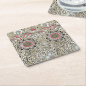 ウィリアム・モリス・コーンクル壁紙フローラ スクエアペーパーコースター (アングル)