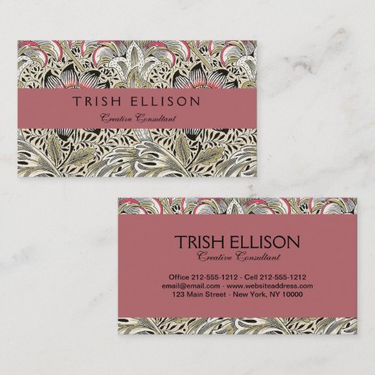 ウィリアム・モリス・コーンクル壁紙フローラ 名刺 (正面/裏面)