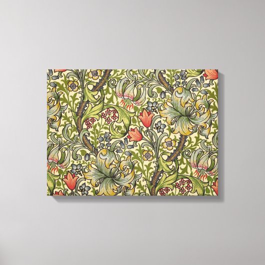 ウィリアム・モリス・ゴールデンリリー復元パターン キャンバスプリント (正面)