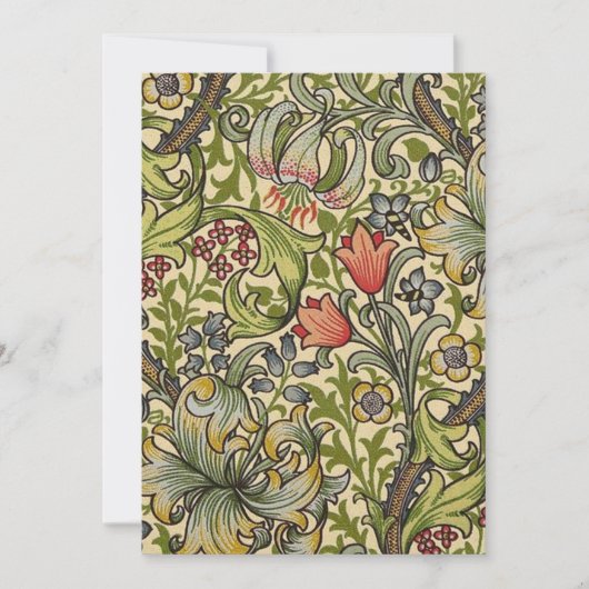ウィリアム・モリス・ゴールデンリリー復元パターン 招待状 (正面)