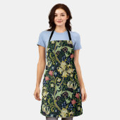 ウィリアム・モリス・ゴールデンリリー花の模様 エプロン (着用した状態)