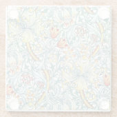 ウィリアム・モリス・ゴールデンリリー花の模様 ガラスコースター (裏面)