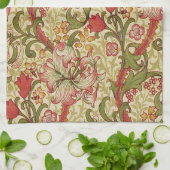 ウィリアム・モリス・ゴールデンリリー花の模様 キッチンタオル (折り畳み)