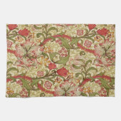 ウィリアム・モリス・ゴールデンリリー花の模様 キッチンタオル (横)