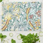 ウィリアム・モリス・ゴールデンリリー花の模様 キッチンタオル (折り畳み)