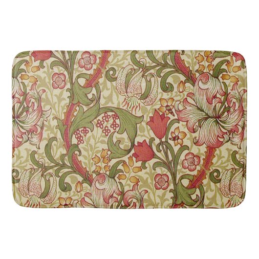 ウィリアム・モリス・ゴールデンリリー花の模様 バスマット (正面)