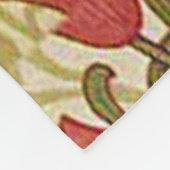 ウィリアム・モリス・ゴールデンリリー花の模様 フリースブランケット (角)