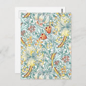 ウィリアム・モリス・ゴールデンリリー花の模様 ポストカード (正面/裏面)