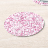 ウィリアム・モリス・ゴールデンリリー花の模様 ラウンドペーパーコースター (アングル)