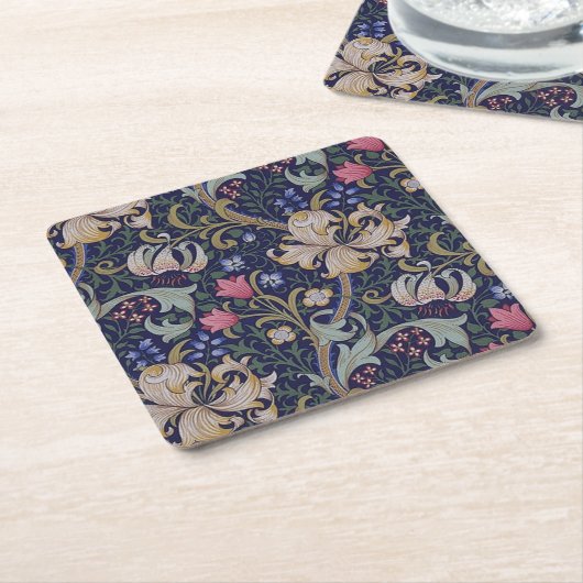ウィリアム・モリス・ゴールデンリリー スクエアペーパーコースター (アングル)