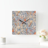 ウィリアム・モリス・ゴールデンリリー スクエア壁時計 (ホーム)