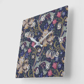 ウィリアム・モリス・ゴールデンリリー スクエア壁時計 (傾斜)