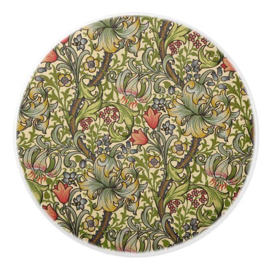 ウィリアム・モリス・ゴールデンリリー セラミックノブ (正面)