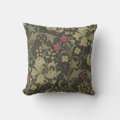 ウィリアム・モリス・ゴールデンリリー・チャコールブラック・金ゴールド クッション (正面)