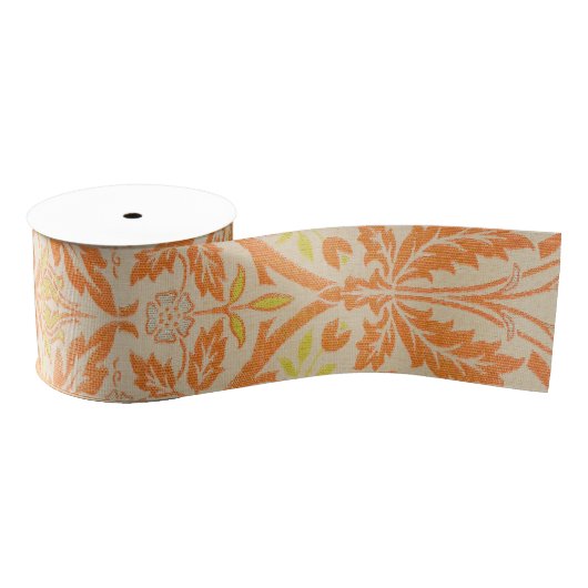 ウィリアム・モリス・ゴールデン・バウ・タペストリー・パターン グログランリボン (リール)