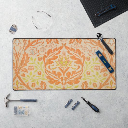 ウィリアム・モリス・ゴールデン・バウ・タペストリー・パターン デスクマット (ワークステーション)