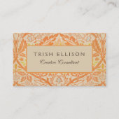 ウィリアム・モリス・ゴールデン・バウ・タペストリー・パターン 名刺 (正面)