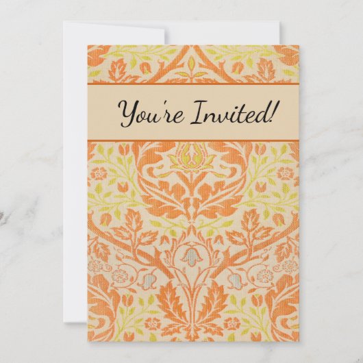 ウィリアム・モリス・ゴールデン・バウ・タペストリー・パターン 招待状 (正面)