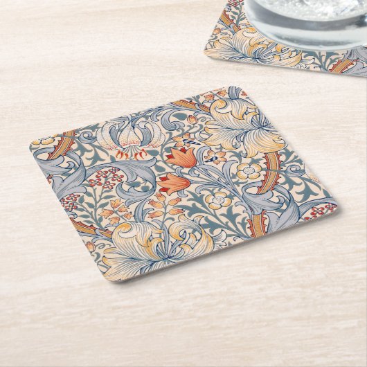 ウィリアム·モリス·ゴールデン·リリー スクエアペーパーコースター (アングル)