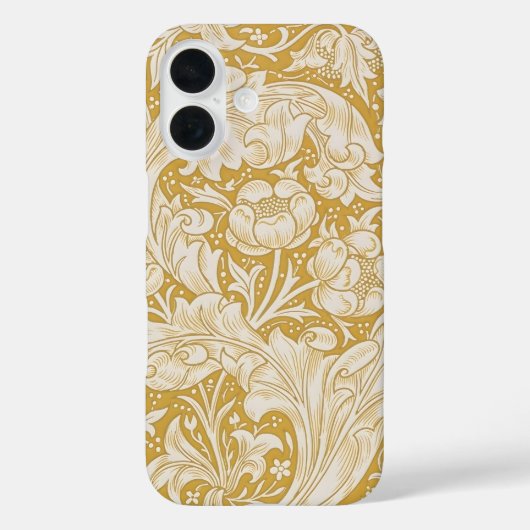 ウィリアム・モリス ゴールド バチェラーズボタン フローラル Case-Mate iPhoneケース (裏面)