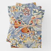 ウィリアム・モリス ゴールド リリー ヴィクトリアン 壁紙 ラッピングペーパーシート (インサイチュ)