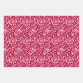 ウィリアム・モリス・サンフラワーズ、ブラウン、ピンク、グレー ラッピングペーパーシート (正面2)