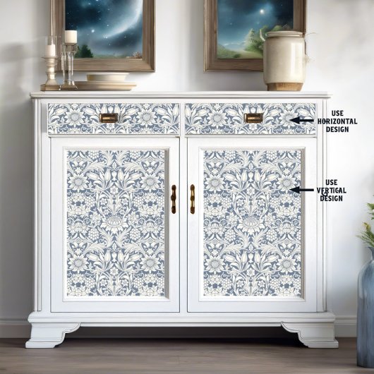 ウィリアム・モリス・サンフラワーブルーとホワイト・デコパージュ 薄葉紙