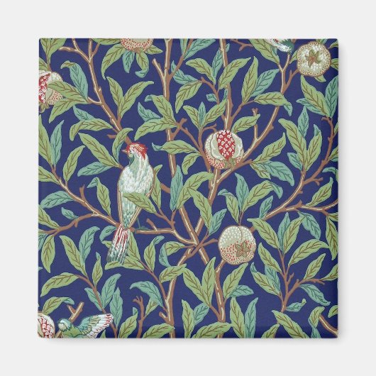 ウィリアム・モリス、ザクロと小鳥 マグネット (正面)