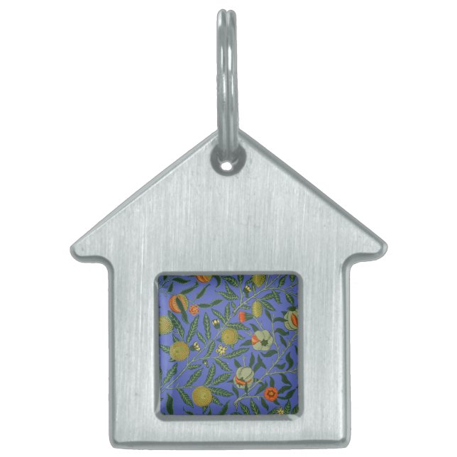 ウィリアム・モリス・ザクロカラフルナート壁紙 ペットネームタグ (正面)