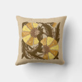 ウィリアム・モリス・ジャコビーン、マスタード・金ゴールド・ブラウン クッション (裏面)