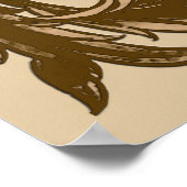 ウィリアム・モリス・ジャコビーン、マスタード・金ゴールド・ブラウン ポスター (角)