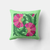 ウィリアム・モリス・ジャコビーン、明るい赤紫色・ピンクとグリーン クッション (裏面)