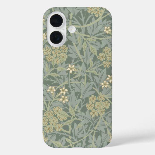ウィリアム・モリス・ジャスミンブルーグリーン植物芸術 Case-Mate iPhoneケース (裏面)