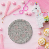 ウィリアム・モリス・ジャスミン花柄 ペーパープレート (パーティー)